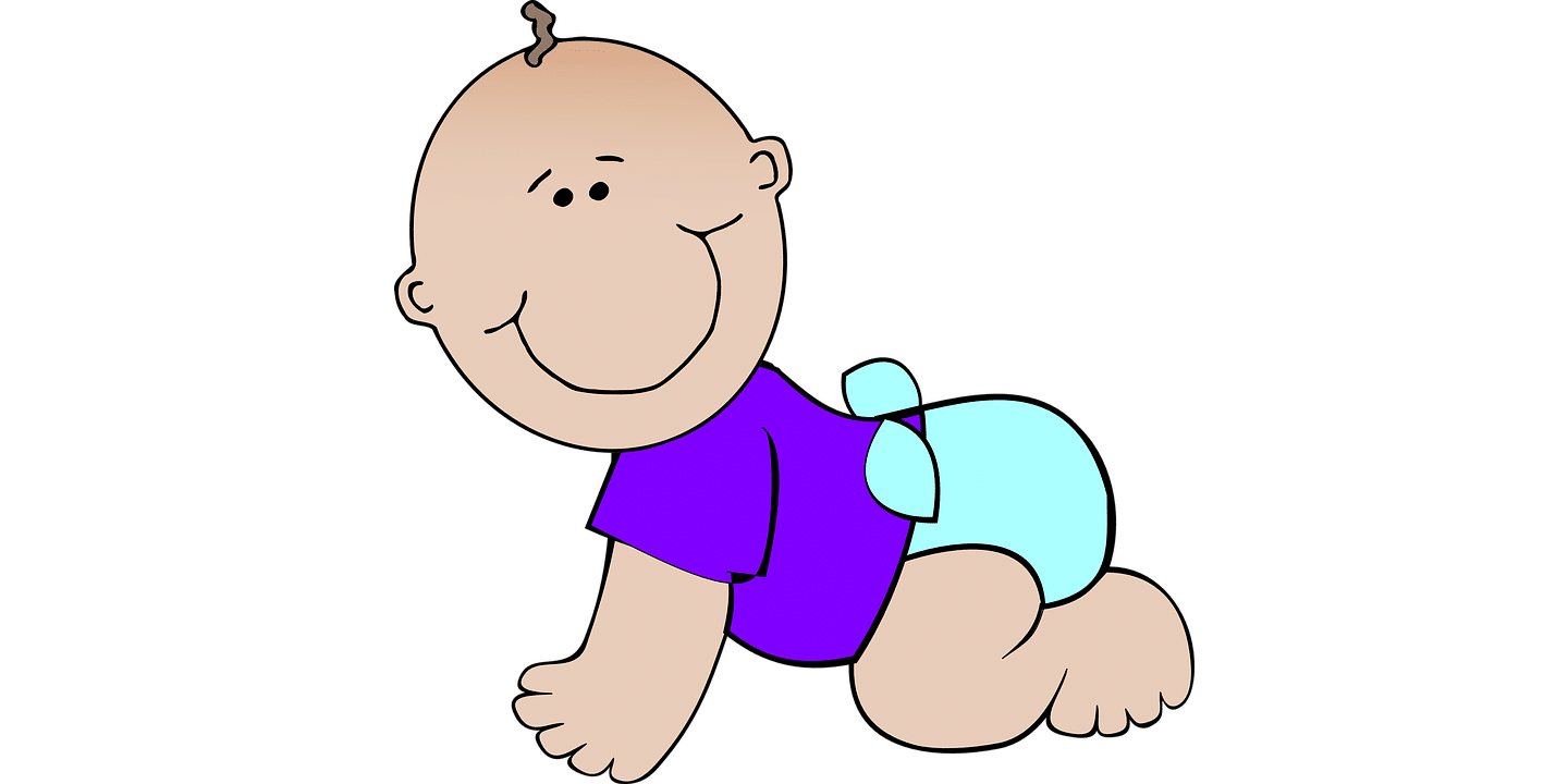 baby in diaper cartoon