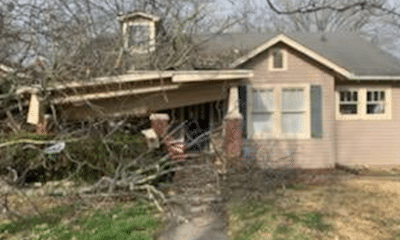 tree falls on Short Cherry Street home