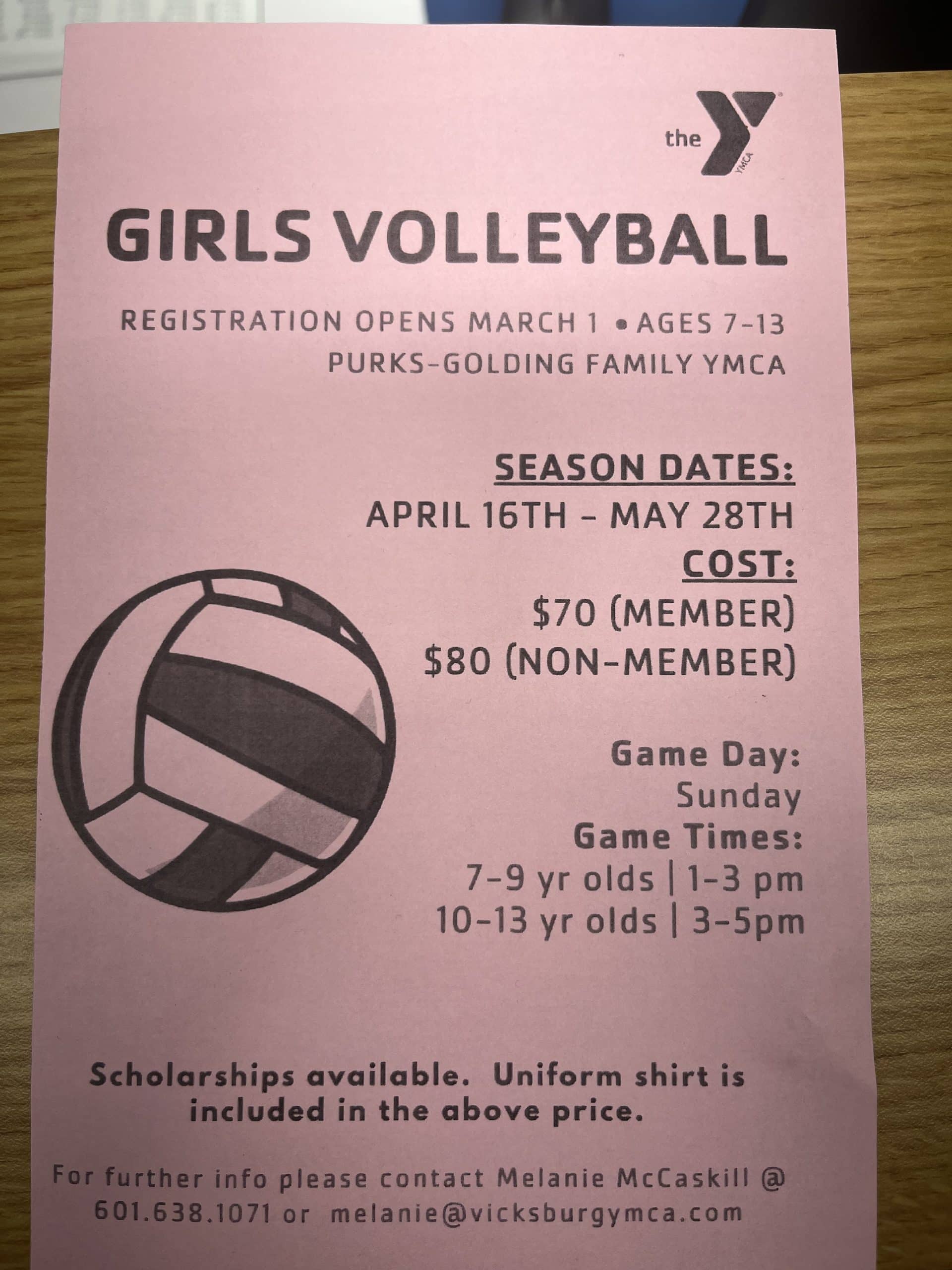 YMCA volleyball registration is now open Vicksburg Daily News