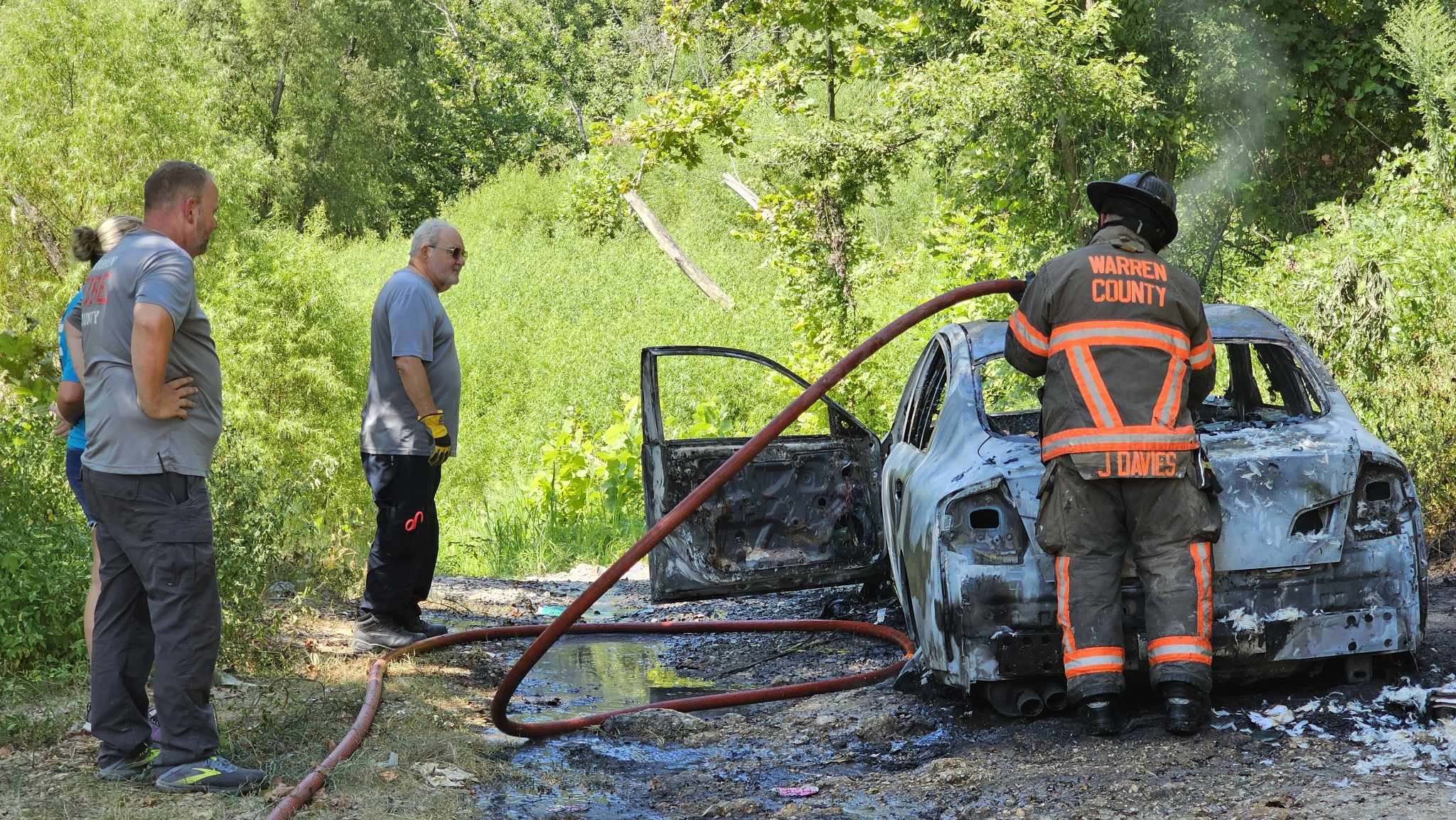 vehicle fire on warrior's trail