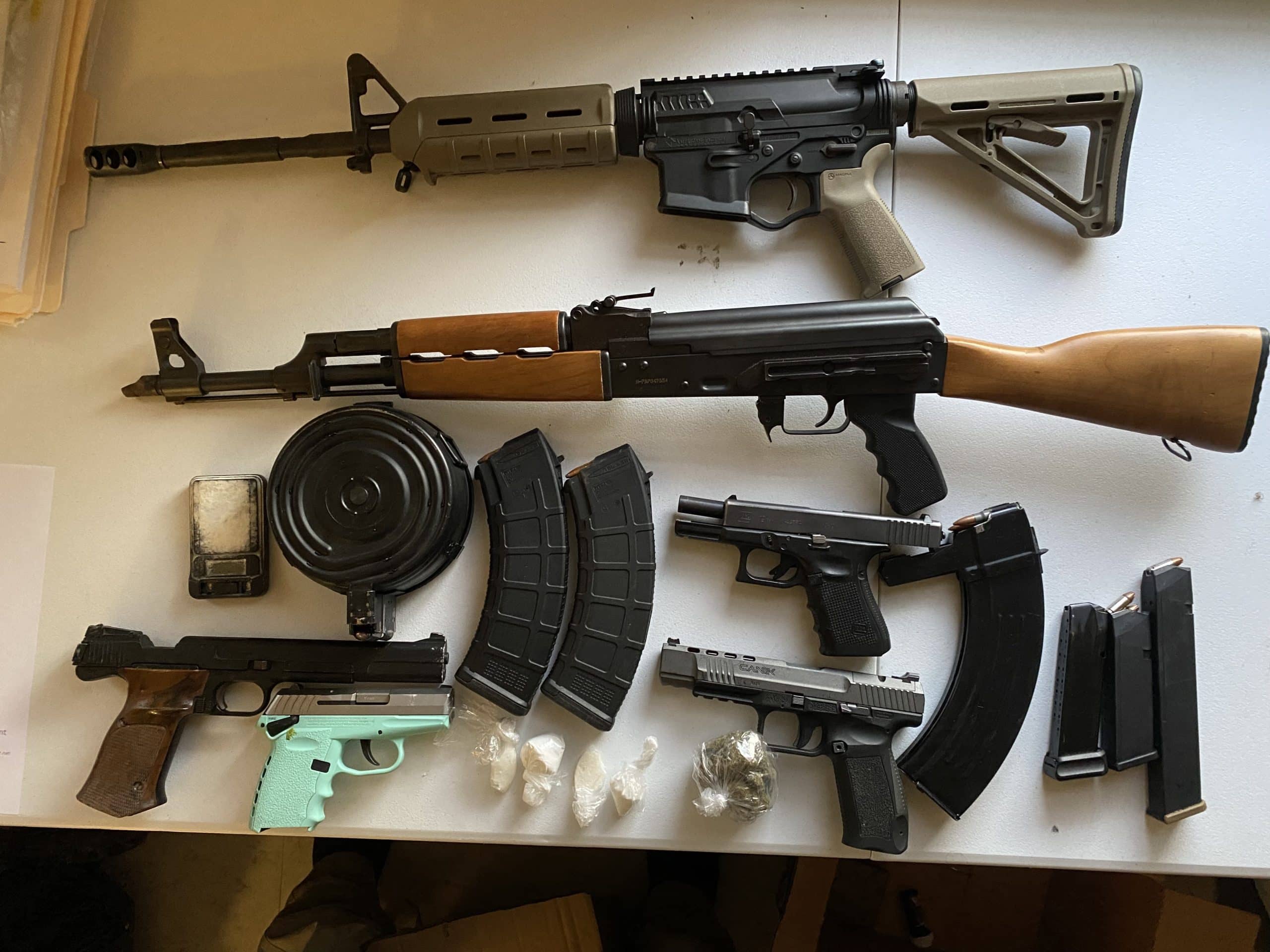 Photos of weapons seized