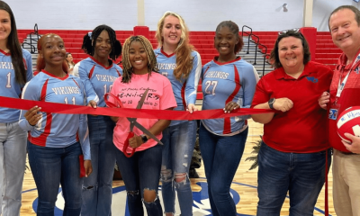 L-R Melissa Herrle, Tabreai Davis, Hannah Island, Tyra Bridges, Ellie Henderson, Calise Henyard, Michelle Fisackerly and Matthew Gullett: Photo from Facebook