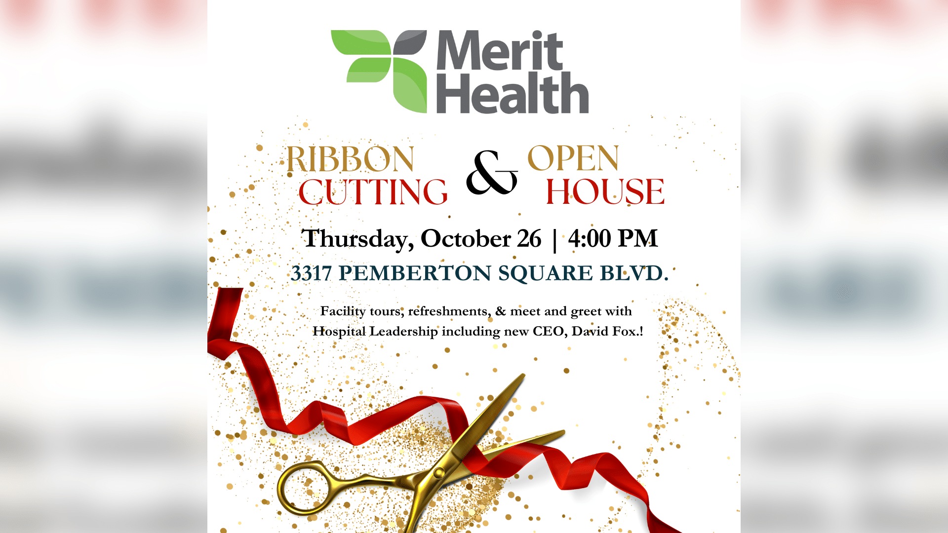 merit health ribbon cutting flyer