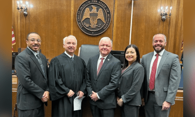 L-R ADA Mike Warren, Judge James Chaney, DA Ricky Smith, ADA Liem Walker and ADA Branan Southerland