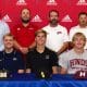 L-R Conner Watkins, Cole Autrey, Brooks Willoughby, Cade Fairley, Ryan Nelson. Standing L-R AD James Lewis, Coach Jake Parker, Coach Randy Broome and Coach Derrick Dewald: Photo by Richard Miller