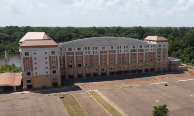 drone shot of abandoned Grand Casino in Tunica Mississippi