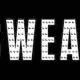 The word 'SWEAT' in bold, illuminated letters on a black background, promoting the play — Sweat play at the Strand Theatre
