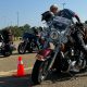 American Legion Riders Road Captain dismounts Photo by Don Hill