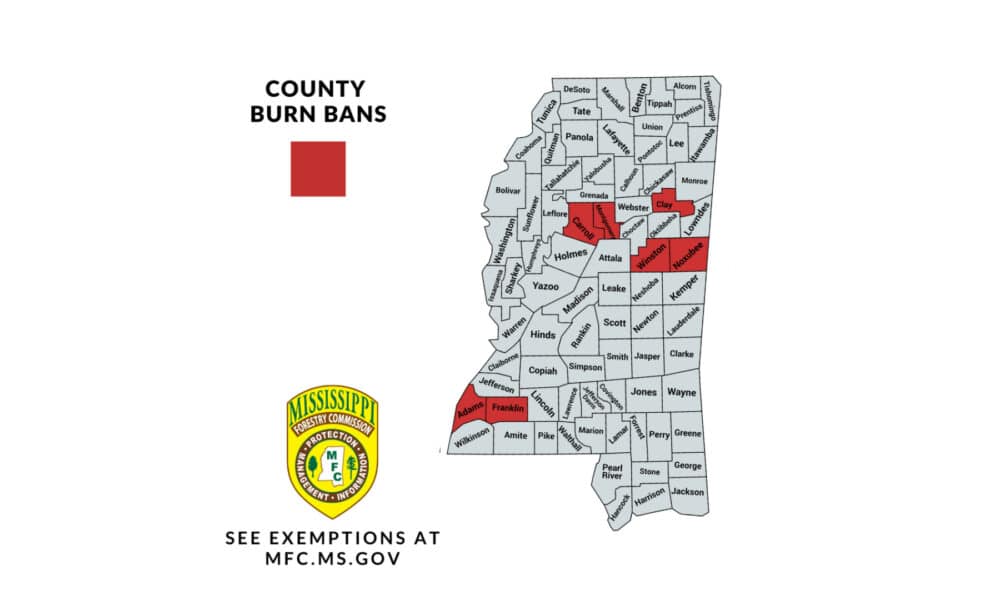 MFC Approves Seven Burn Bans in Mississippi Counties - Vicksburg Daily News