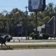 man on horseback on I-20