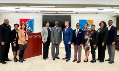 HBCU presidents pose for a picture with Entergy Mississippi