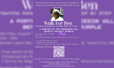 "Walk for Ben" to benefit Project Purple to shine light on pancreatic cancer in the Mississippi Delta
