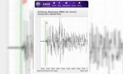 Earthquake felt in Vicksburg