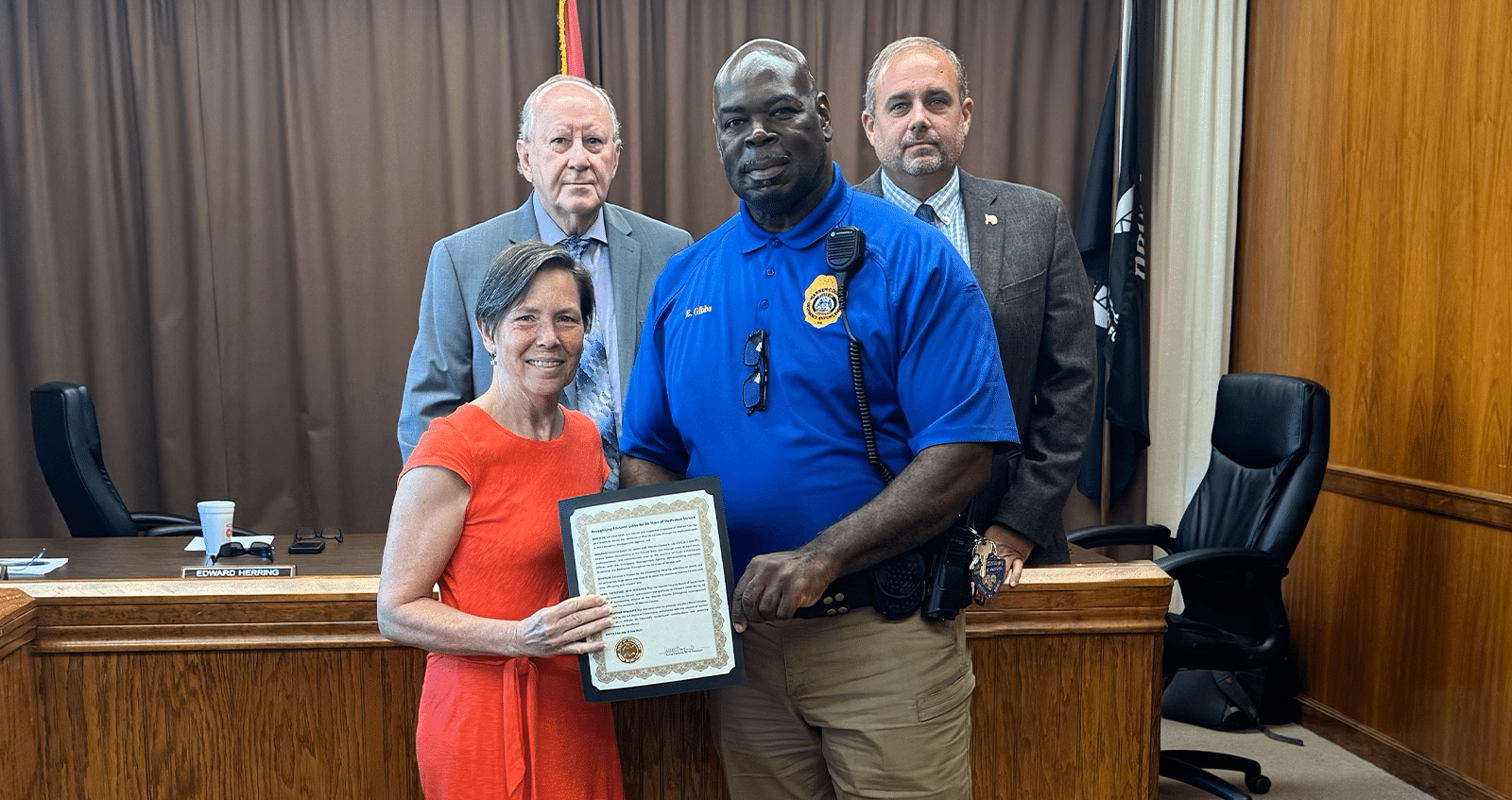 Edmond Gibbs honored for 20 years of service