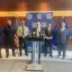 FBI Special Agent in Charge in Charge Robert Eikhoff presents during press conference held at Jackson FBI headquarters, July 24, 2025. He is flanked by other law enforcement representatives. Credit: Leonarado Bevilacqua/Mississippi Today
