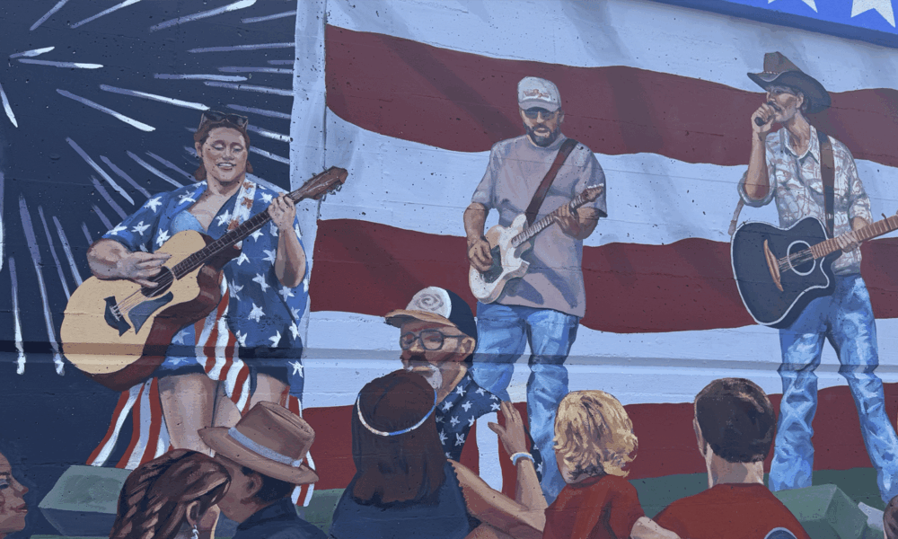 Julie Crouse added to downtown mural after Fourth of July performance