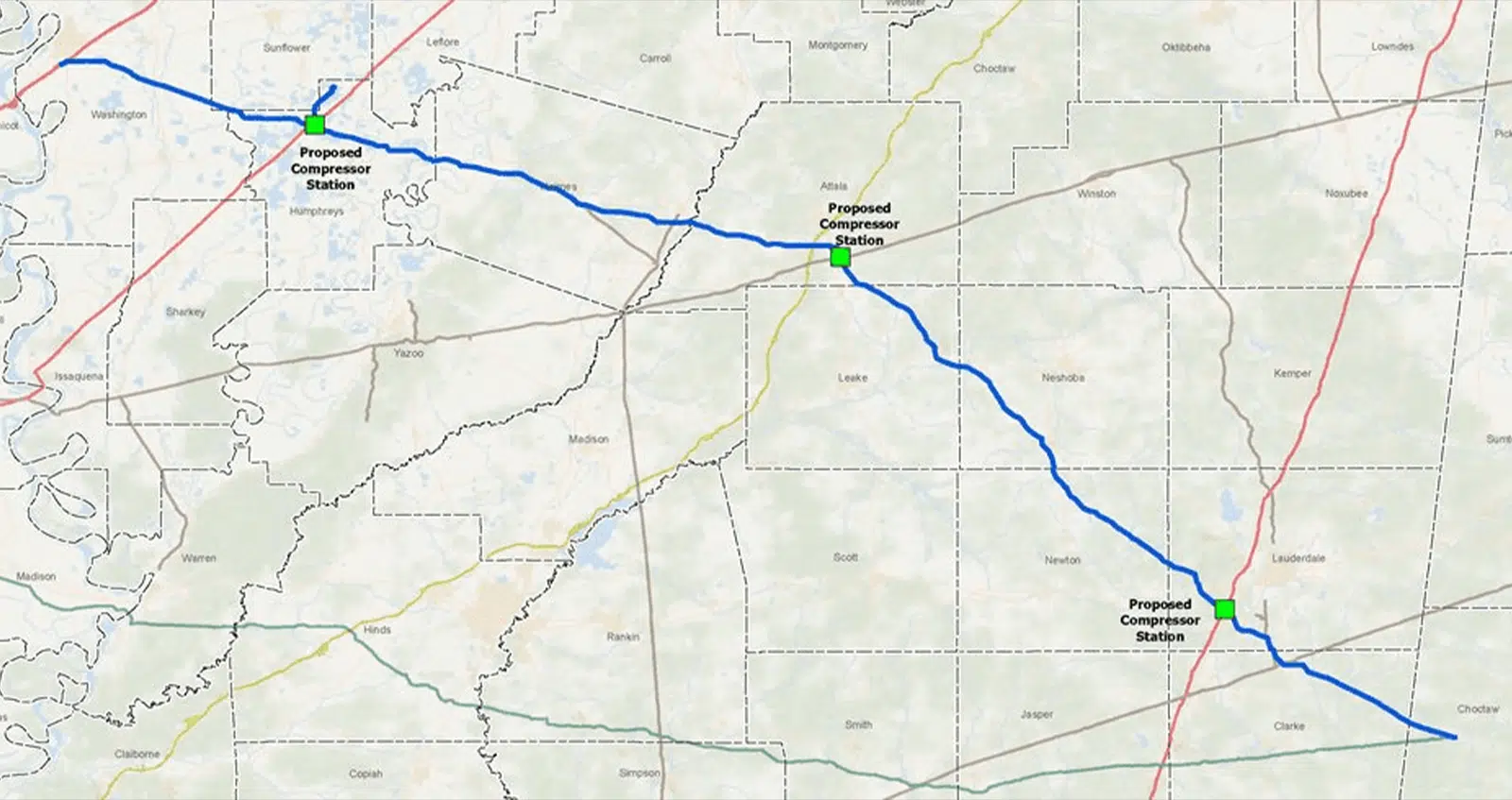 Natural gas pipeline project in Mississippi, Alabama winding its