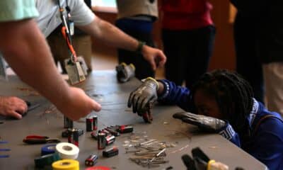 student makes battery