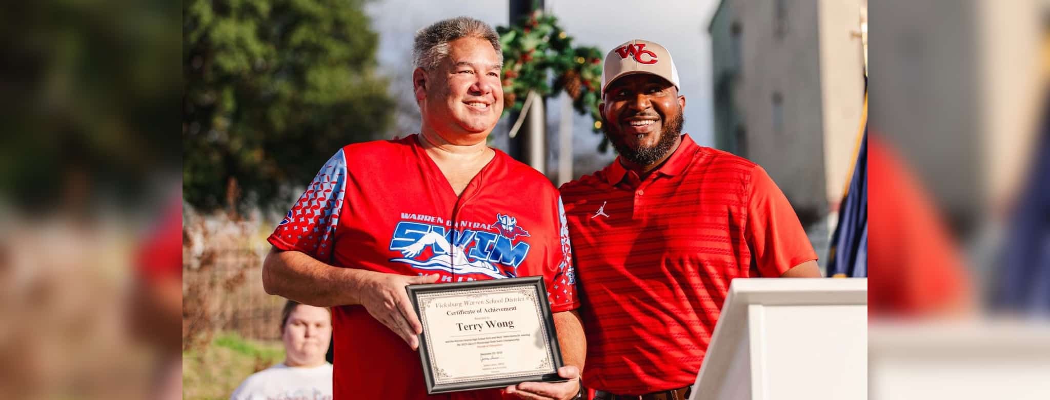 Head Coach Terry Wong and Athletics Director James Lewis: Photo by Evan Farrell