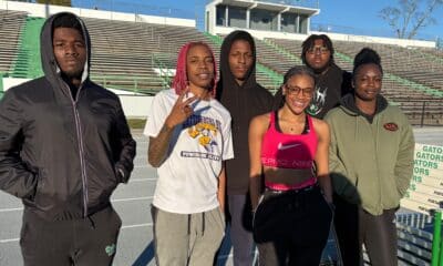 Back L-R Jayden Woods, James Warfield and Shaun Archer Jr. Front L-R Zion Knox, Amiyah Hall and Jamiya Stewart