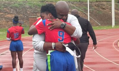 Defensive Coordinator Ced Jackson and Ka’Ryn Henderson