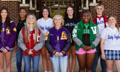 L-R Ruthie Britton, Anzley Keen, Madison Spencer, Harmony Harris, Brooklynn Nicholson. Back L-R Madisyn Kimble, Lauren Rae Davis, Mia Abdo, and Maddy Pant: Photo by Richard Miller
