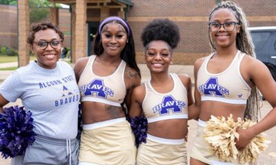 L-R Assistant Coach Kala Blanton, Kadajai Allen, Amyiah Montgomery, and Kei’Mya Walton: Photo by Ced Tillman