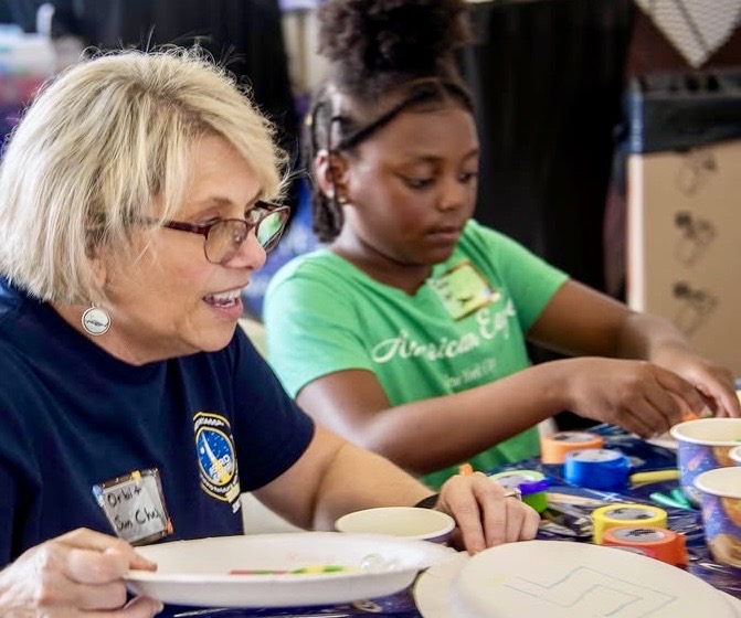 The campers use hands on learning.