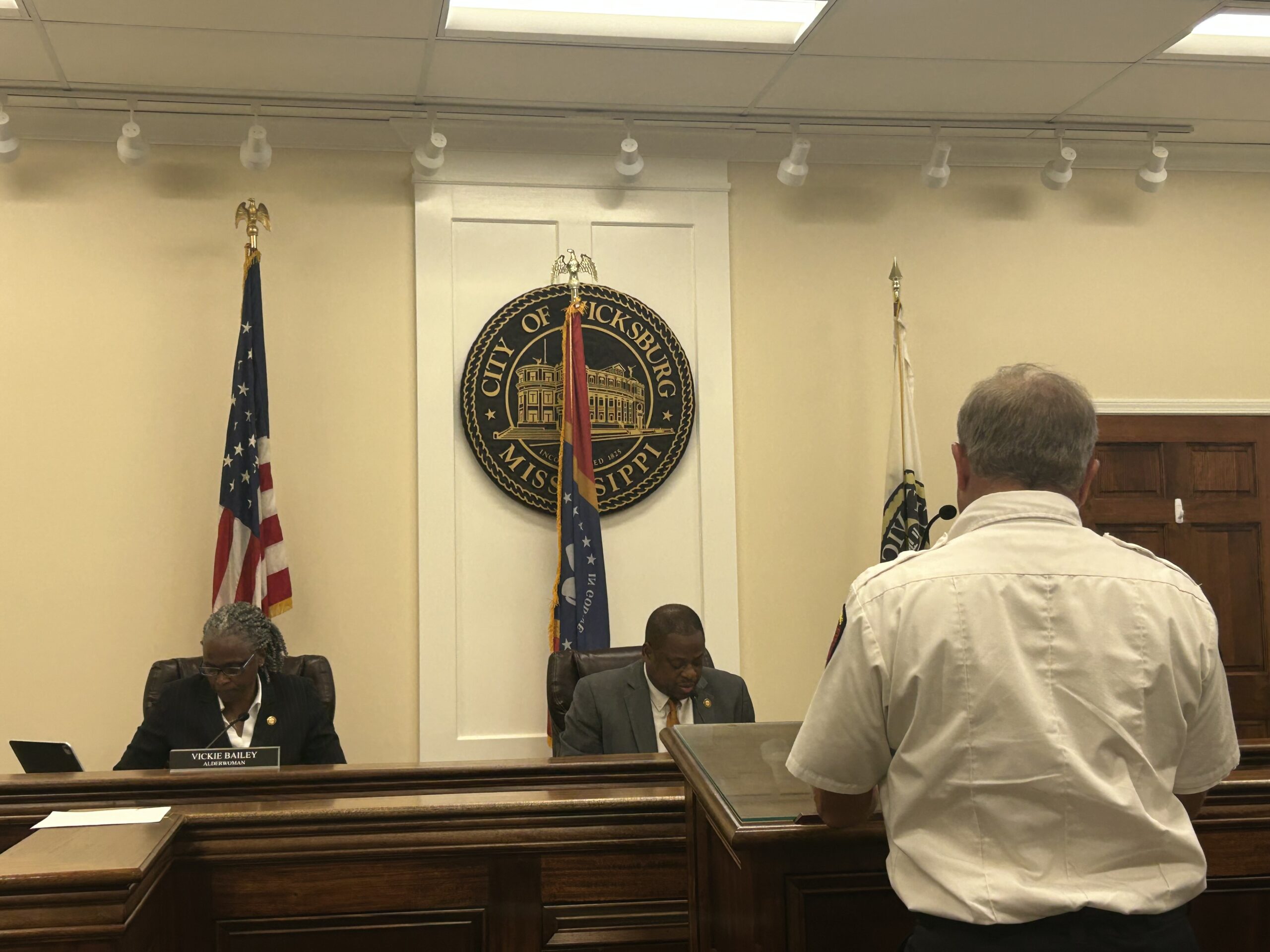VFD Chief Trey Martin addresses the Board of Mayor and Aldermen