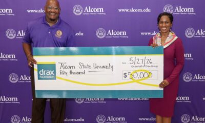 Drax SVP of Corporate Affairs, Deidra Jackson and Dr. Dexter B. Wakefield I, Dean and Director of Land-Grant Programs at CAA. Photo credit: Tommie Green, Alcorn State Division of Marketing and Communication