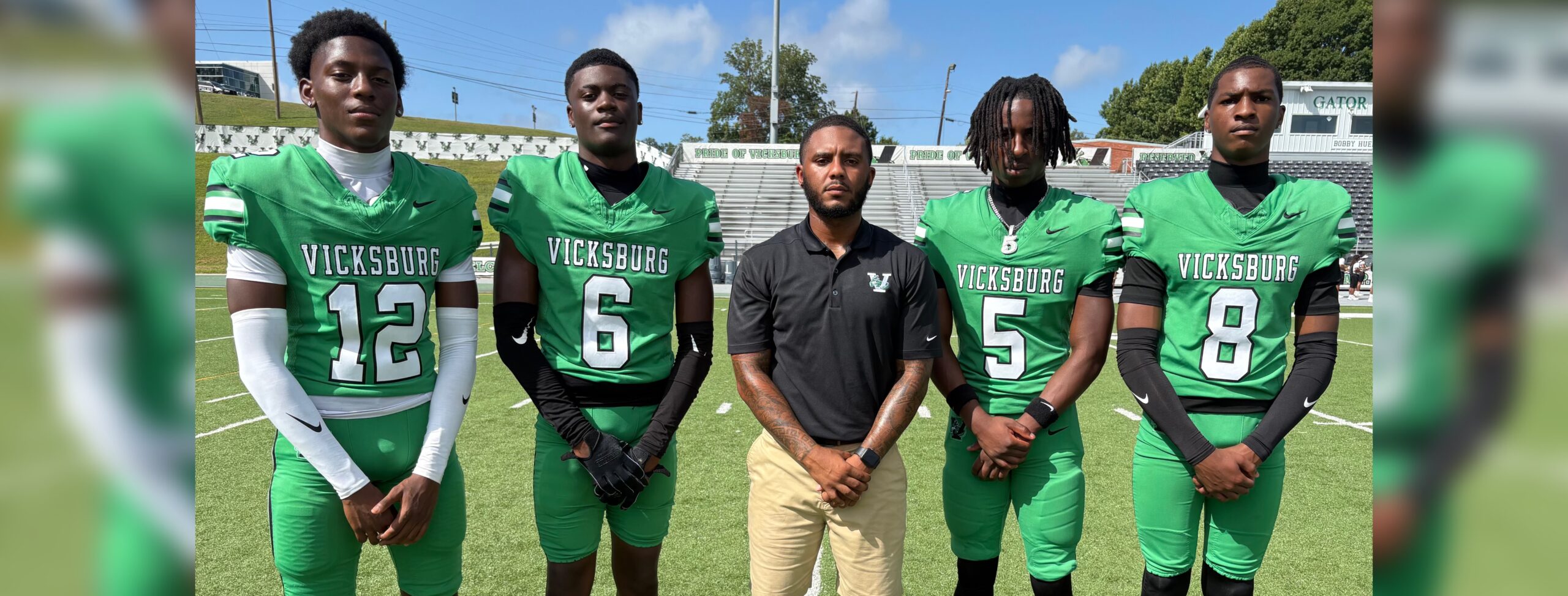 L-R James Warfield, Landon Prentiss, Assistant Coach Paul Wilson Jr., Corbin Walker and Dru Gleese