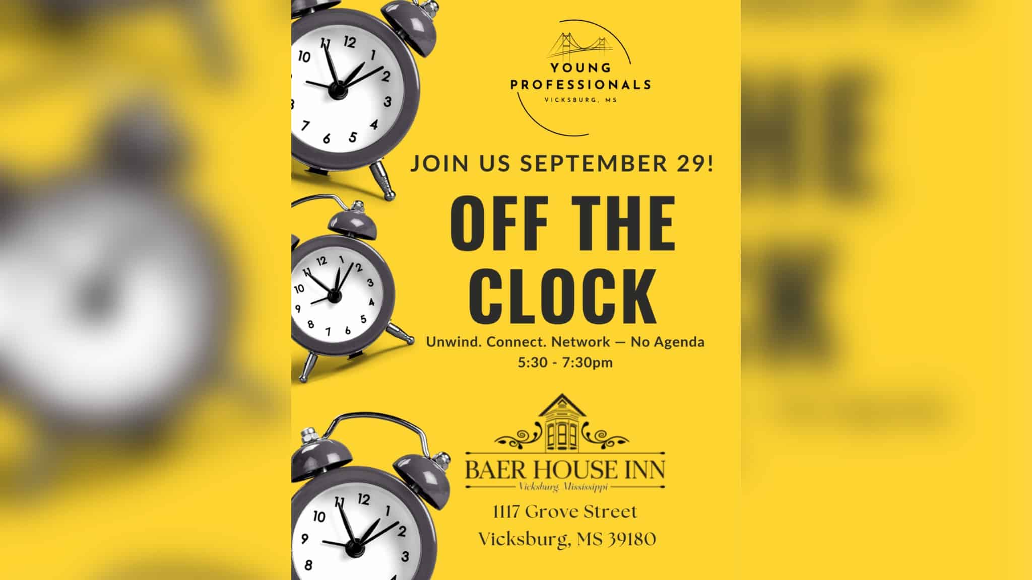 off the clock — Off the Clock event set for Sept. 29