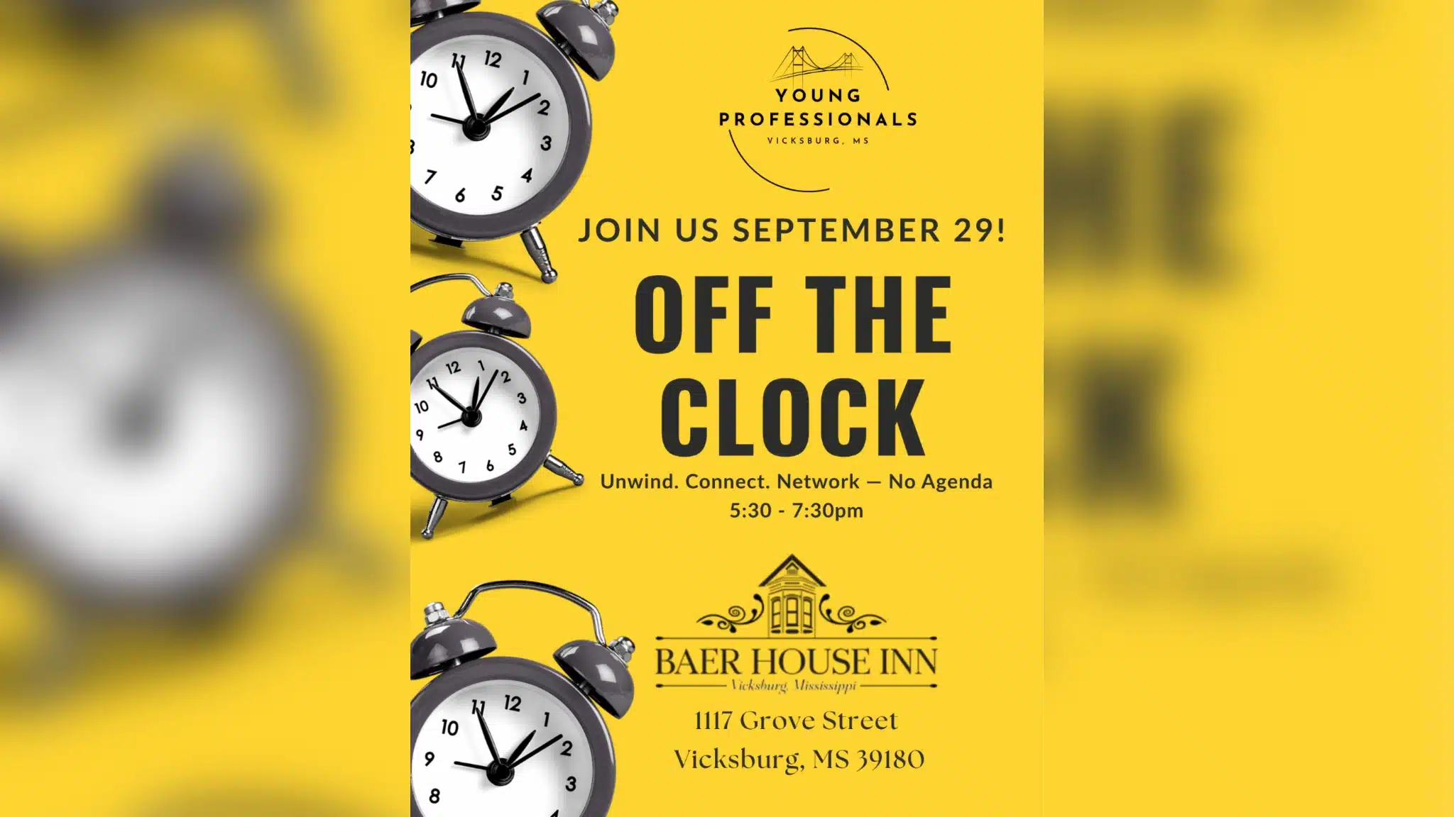 off the clock — Off the Clock event set for Sept. 29