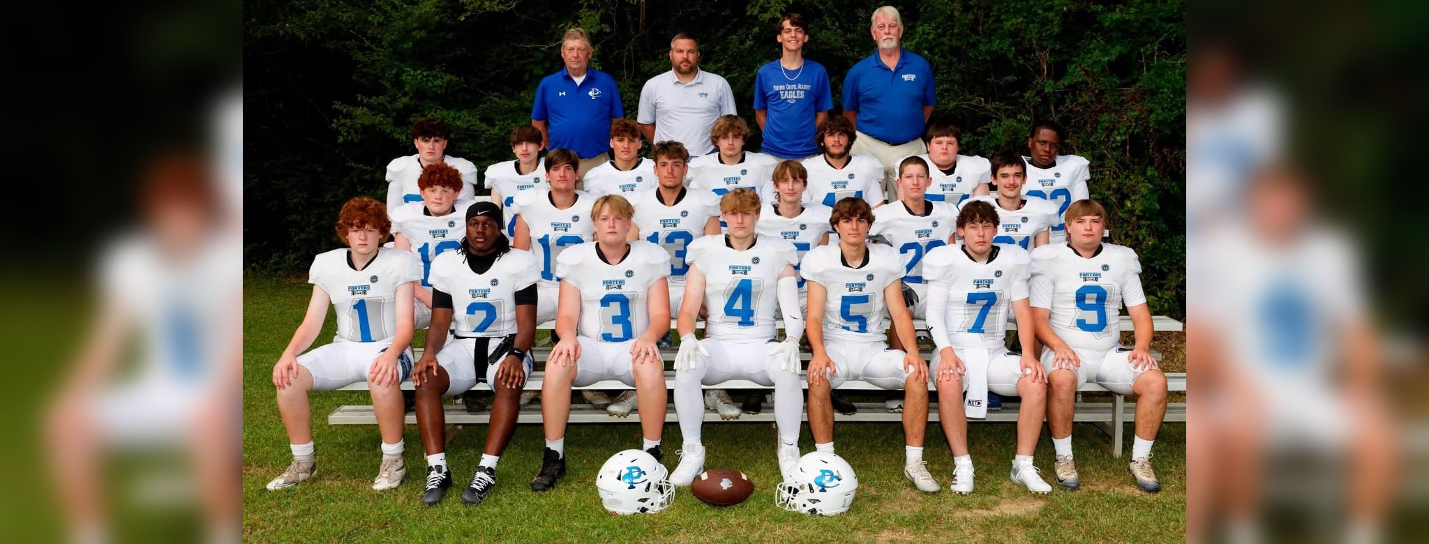 Porter's Chapel Academy football team poses for a group photo in their uniforms — PCA fell to Briarfield Academy on Friday