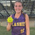 A young female softball player in a purple jersey — Theriot’s three-run homer lifts St. Aloysius past Washington School