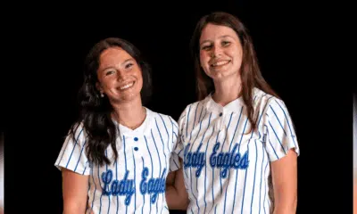 Two softball players from Porter’s Chapel A — Porter’s Chapel celebrates Senior Night with 3-2 win over Newton Academy