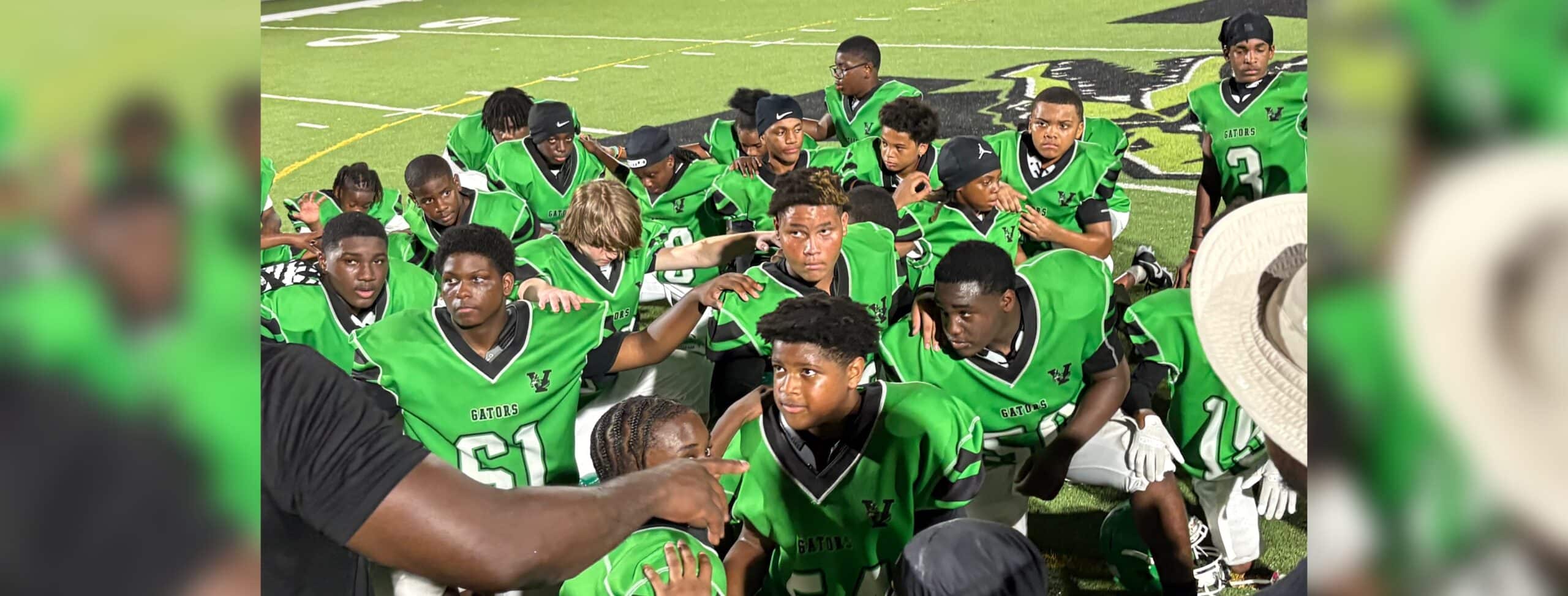 Vicksburg Junior High football team in green jersey — Vicksburg Junior High remains undefeated with 12-10 win over Clinton