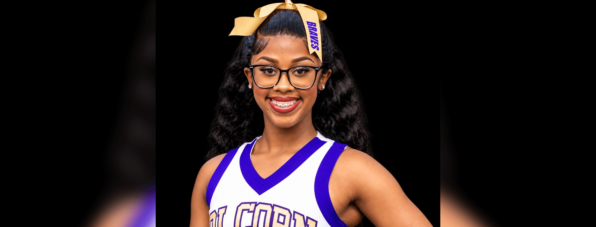 Cheerleader Kei'Mya Walton smiles confidently, wearing her c — Kei’Mya Walton named Alcorn State Cheerleader of the Week