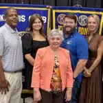 Newly installed officers and directors of the Vicksburg Kiwanis Club pose together at the Installation Banquet.