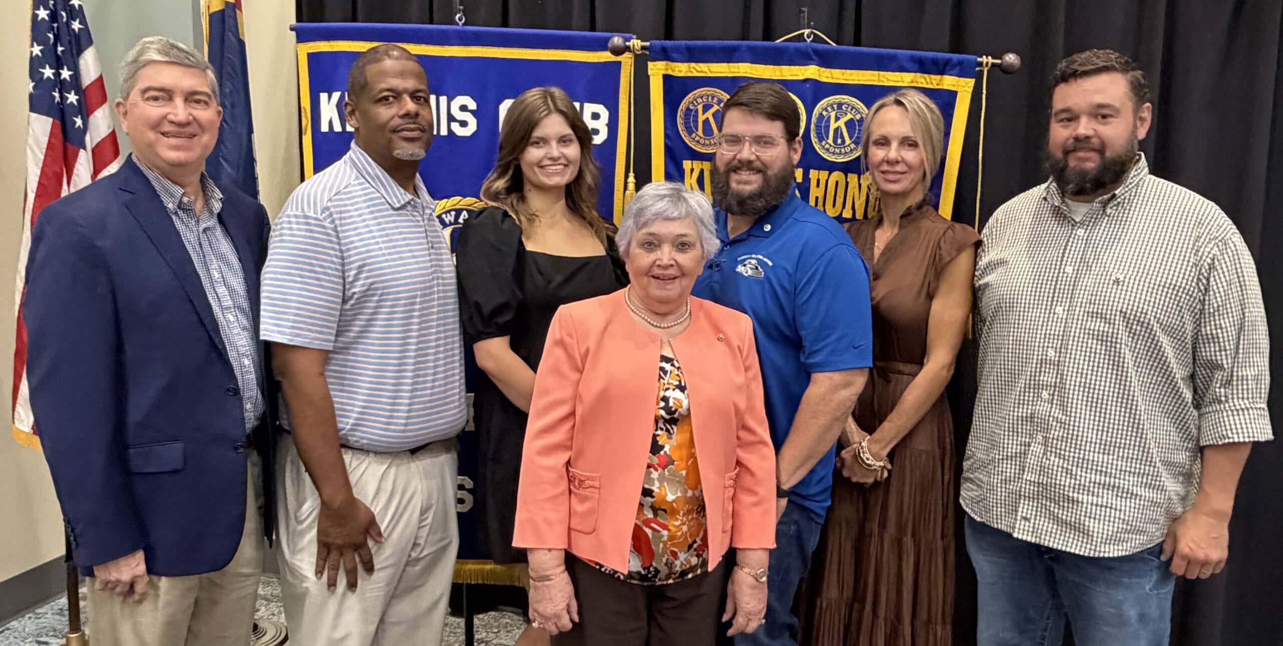Newly installed officers and directors of the Vicksburg Kiwanis Club pose together at the Installation Banquet.