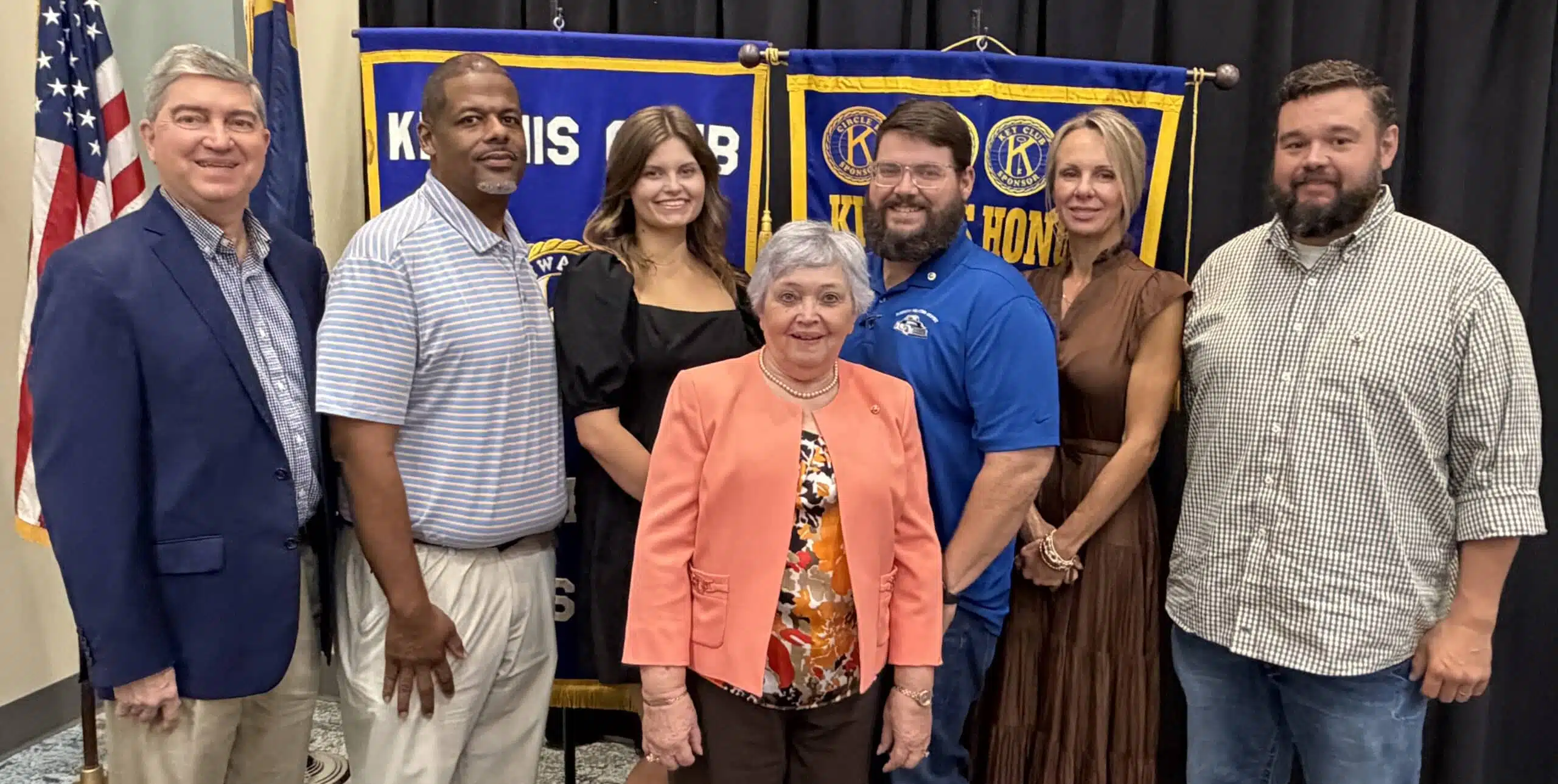 Newly installed officers and directors of the Vicksburg Kiwanis Club pose together at the Installation Banquet.