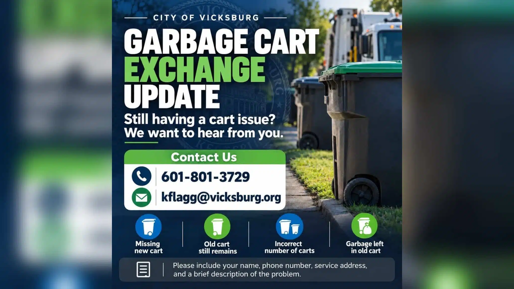 Cart exchange — City of Vicksburg updates on cart exchange