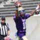 Alcorn State player celebrates after a touchdown during — Alcorn rolls past Arkansas Baptist 63-7 in a homecoming victory