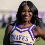 Cheerleader Ka’Dajai Allen smiles in her Alcorn State unif — Ka’Dajai Allen named Alcorn State Cheerleader of the Week