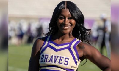 Cheerleader Ka’Dajai Allen smiles in her Alcorn State unif — Ka’Dajai Allen named Alcorn State Cheerleader of the Week