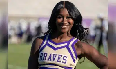 Cheerleader Ka’Dajai Allen smiles in her Alcorn State unif — Ka’Dajai Allen named Alcorn State Cheerleader of the Week