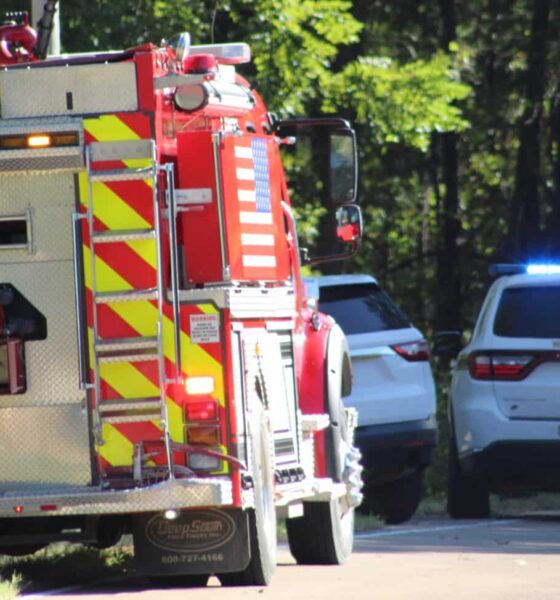 Emergency vehicles at the scene of a UTV accident in Warren County, with a fire truck and police cars visib — Child killed