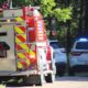 Emergency vehicles at the scene of a UTV accident in Warren County, with a fire truck and police cars visib — Child killed