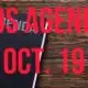 Agenda — BOS releases agenda for Oct. 19 meeting